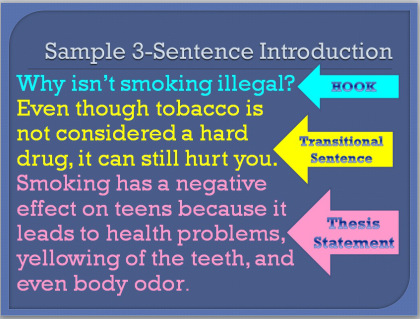 how to write thesis sentence