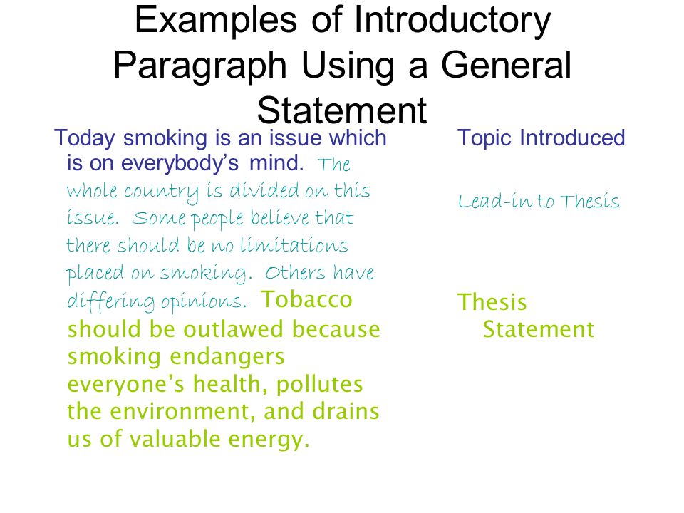 Intro paragraph for essay